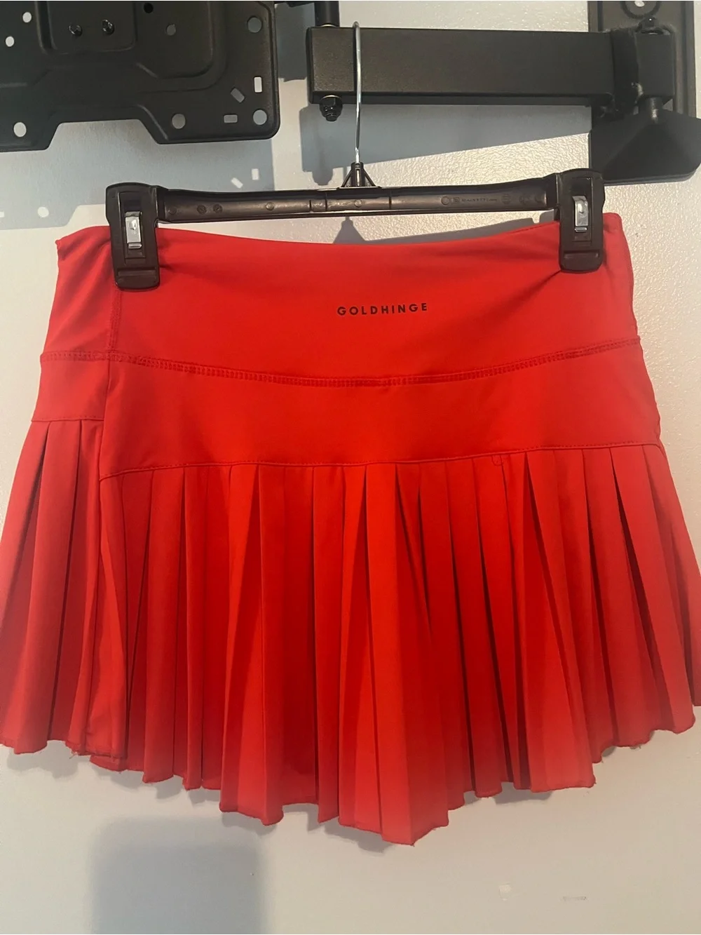 Gold Hinge Red Pleated Skort with Stretch Waistband